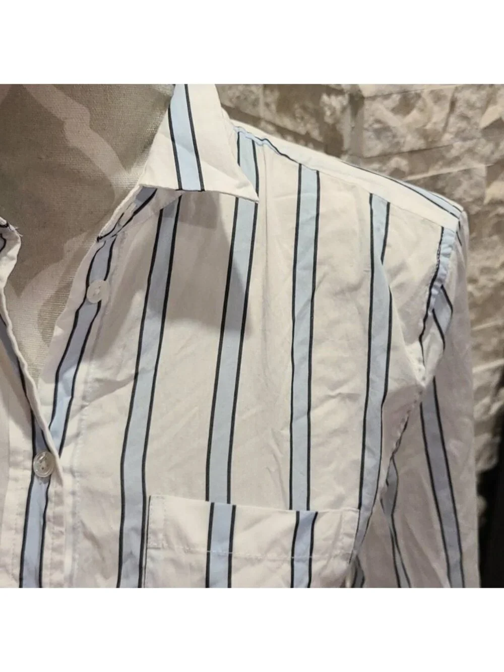 Equipment Femme Huntley Button Down Shirt in Cool Breeze Stripe - Size Small